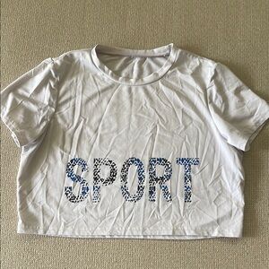 White Sport Graphic T-Shirt